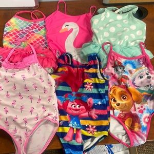 A bundle of 6 one piece swimsuits